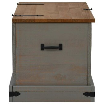 Opbergkist HALDEN grijs 91x48x47 cm massief grenenhout 4