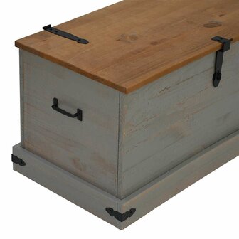 Opbergkist HALDEN grijs 91x48x47 cm massief grenenhout 8