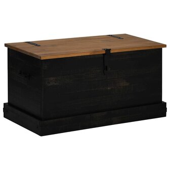 Opbergkist HALDEN zwart 91x48x47 cm massief grenenhout 2
