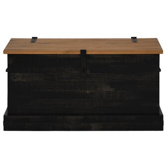Opbergkist HALDEN zwart 91x48x47 cm massief grenenhout 3