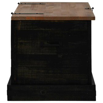 Opbergkist HALDEN zwart 91x48x47 cm massief grenenhout 4