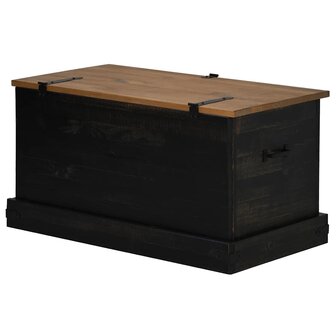 Opbergkist HALDEN zwart 91x48x47 cm massief grenenhout 5