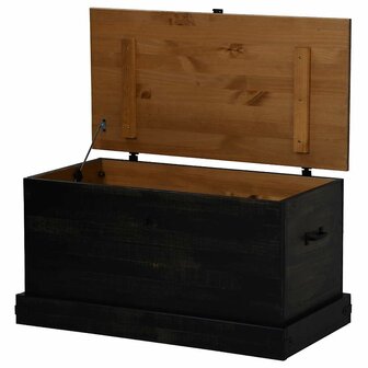 Opbergkist HALDEN zwart 91x48x47 cm massief grenenhout 6