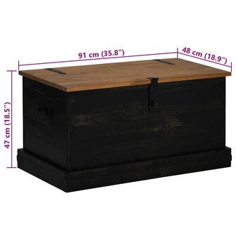Opbergkist HALDEN zwart 91x48x47 cm massief grenenhout 9