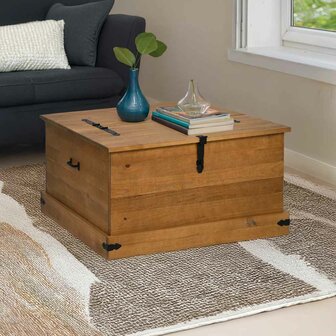 Opbergkist HALDEN 91x91x47 cm massief grenenhout 1