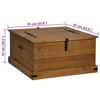 Opbergkist HALDEN 91x91x47 cm massief grenenhout 9