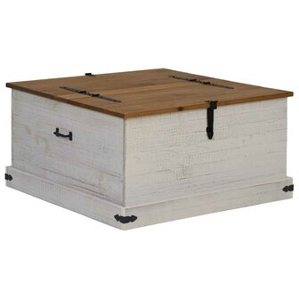 Opbergkist HALDEN wit 91x91x47 cm massief grenenhout 2
