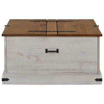 Opbergkist HALDEN wit 91x91x47 cm massief grenenhout 4