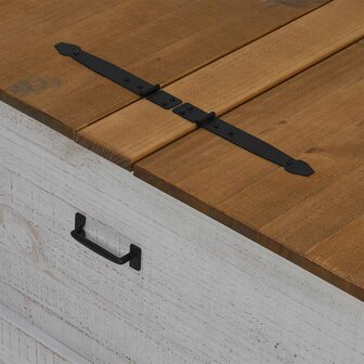 Opbergkist HALDEN wit 91x91x47 cm massief grenenhout 8