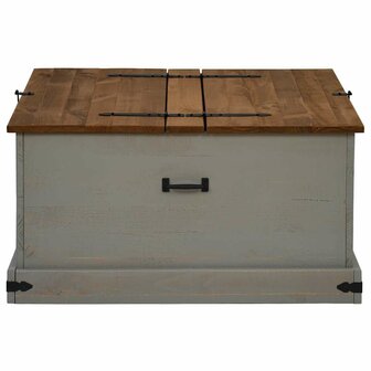 Opbergkist HALDEN grijs 91x91x47 cm massief grenenhout 4