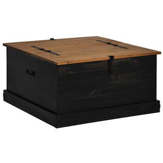 Opbergkist HALDEN zwart 91x91x47 cm massief grenenhout 2
