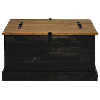Opbergkist HALDEN zwart 91x91x47 cm massief grenenhout 3