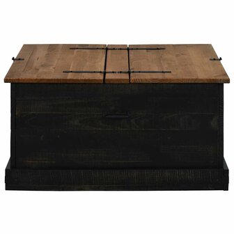 Opbergkist HALDEN zwart 91x91x47 cm massief grenenhout 4