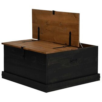 Opbergkist HALDEN zwart 91x91x47 cm massief grenenhout 5