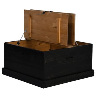 Opbergkist HALDEN zwart 91x91x47 cm massief grenenhout 6