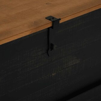 Opbergkist HALDEN zwart 91x91x47 cm massief grenenhout 7