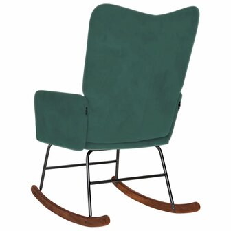 Schommelstoel fluweel donkergroen 5