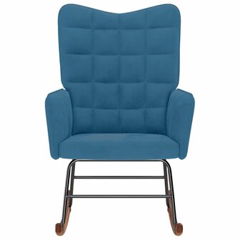 Schommelstoel fluweel blauw 3