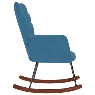 Schommelstoel fluweel blauw 4