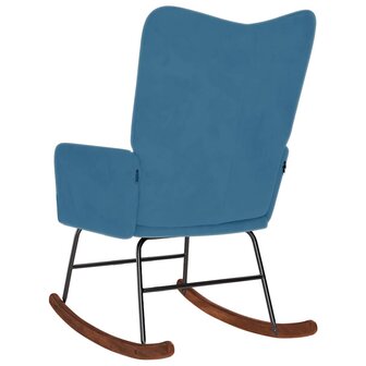 Schommelstoel fluweel blauw 5