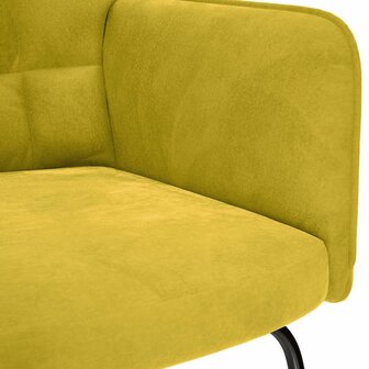 Schommelstoel met krukje fluweel geel 8