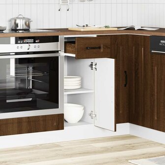 Keuken onderkast Kalmar bewerkt hout bruin eikenkleur 3