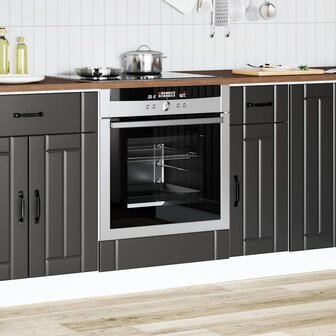 Ovenkast Lucca bewerkt hout zwart 3