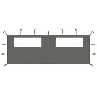 Prieelzijwand met ramen 6x2 m antracietkleurig 1