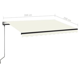 Luifel automatisch uittrekbaar 350x250 cm cr&egrave;mekleurig 9