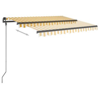 Luifel automatisch uittrekbaar met palen 3x2,5 m geel en wit 4