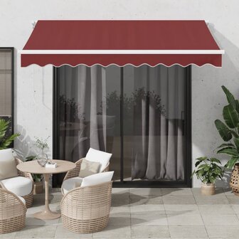 Luifel automatisch uittrekbaar 300x250 cm bordeauxrood 1