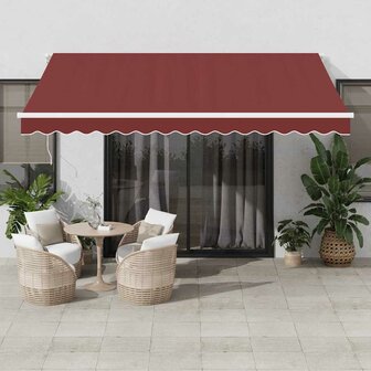 Luifel automatisch uittrekbaar 400x300 cm bordeauxrood 1