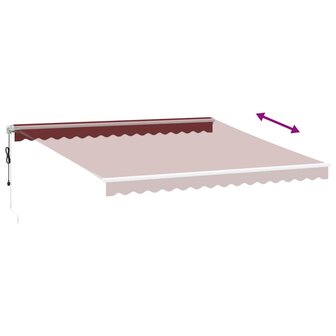 Luifel automatisch uittrekbaar 400x300 cm bordeauxrood 5