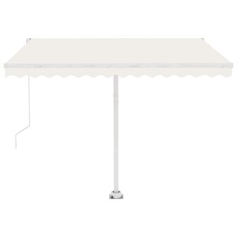 Luifel vrijstaand handmatig uittrekbaar 300x250 cm cr&egrave;mekleurig 5