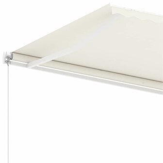 Luifel vrijstaand handmatig uittrekbaar 300x250 cm cr&egrave;mekleurig 6