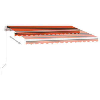 Luifel vrijstaand handmatig uittrekbaar 300x250 cm oranje bruin 4