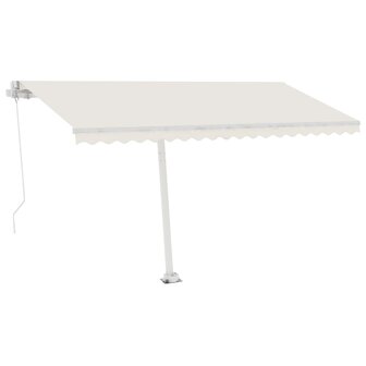 Luifel vrijstaand handmatig uittrekbaar 400x300 cm cr&egrave;mekleurig 2