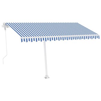 Luifel vrijstaand automatisch 400x300 cm blauw en wit 2