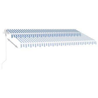 Luifel vrijstaand automatisch 400x300 cm blauw en wit 4