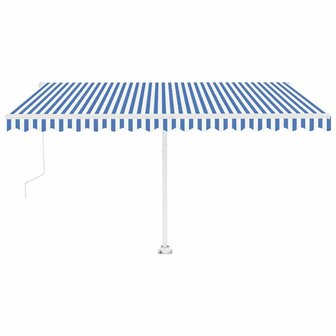 Luifel vrijstaand automatisch 400x300 cm blauw en wit 5