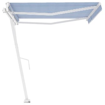 Luifel vrijstaand automatisch 400x300 cm blauw en wit 6