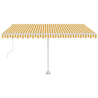Luifel vrijstaand automatisch 400x300 cm geel en wit 5
