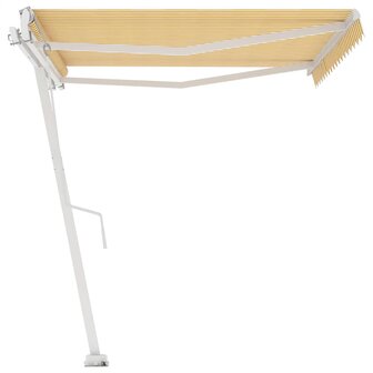 Luifel vrijstaand automatisch 400x300 cm geel en wit 6