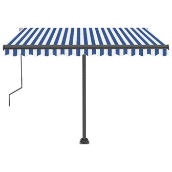 Luifel vrijstaand automatisch 300x250 cm blauw en wit 4
