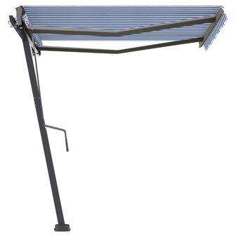 Luifel vrijstaand automatisch 300x250 cm blauw en wit 5