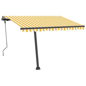 Luifel vrijstaand automatisch 300x250 cm geel en wit 2