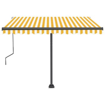 Luifel vrijstaand automatisch 300x250 cm geel en wit 4