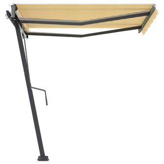 Luifel vrijstaand automatisch 300x250 cm geel en wit 5