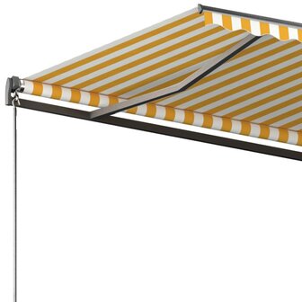 Luifel vrijstaand automatisch 300x250 cm geel en wit 6