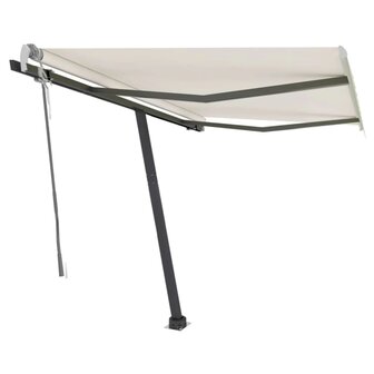 Luifel vrijstaand handmatig uittrekbaar 350x250 cm cr&egrave;mekleurig 2